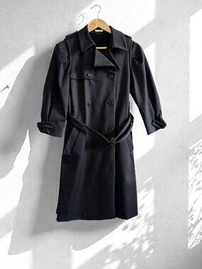 Miu Miu 2007 Archival Black Belted Trench Coat IT 42